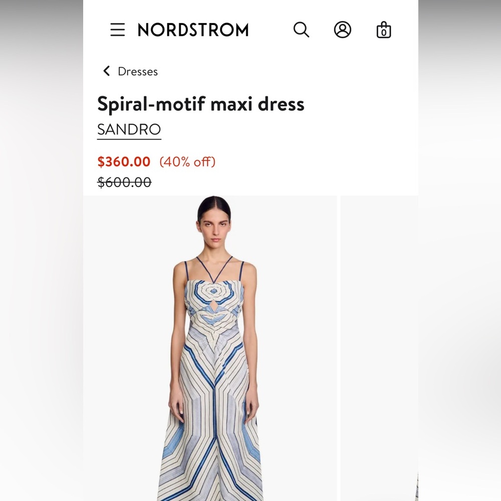 NWT Sandro Spiral Motif Dress w/ broken zipper - Picture 7 of 12